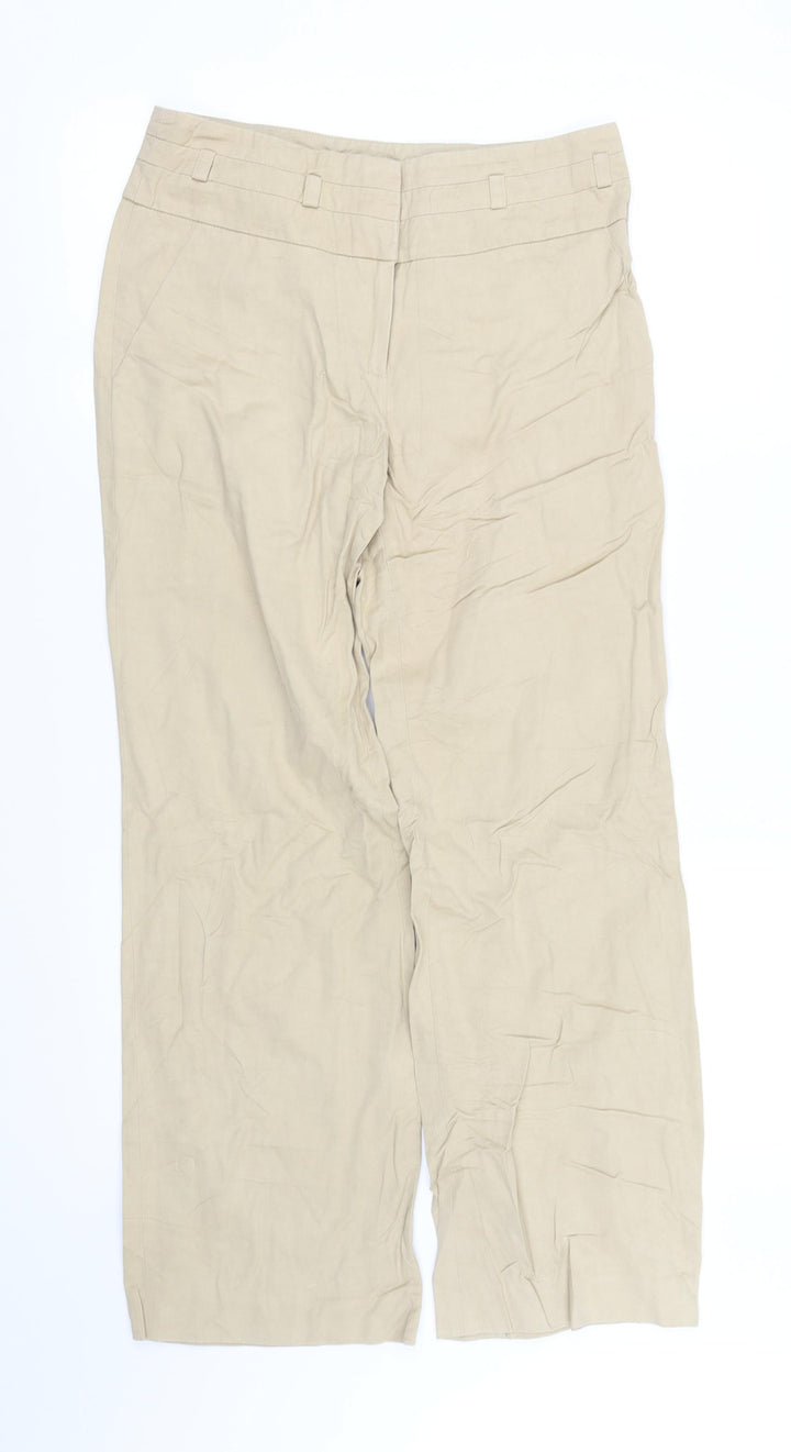 pre worn Womens Beige Houndstooth Straight Jeans Size 8 L30 in