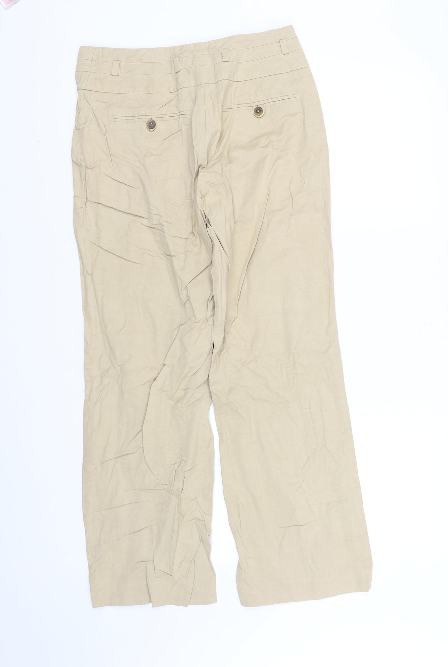 pre worn Womens Beige Houndstooth  Straight Jeans Size 8 L30 in
