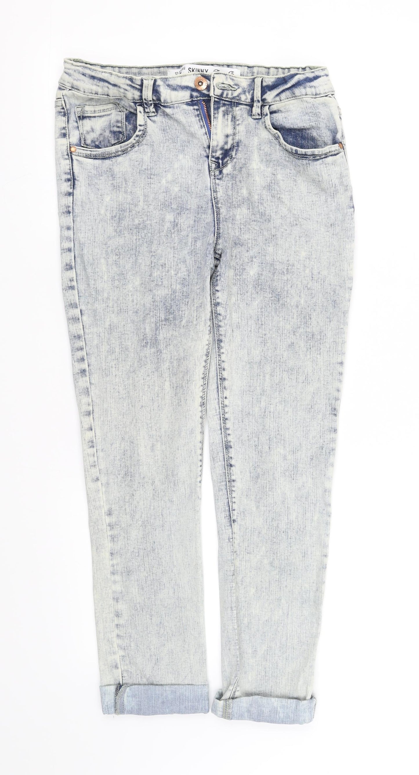 denie co Girls Grey Ikat  Straight Jeans Size 12-13 Years