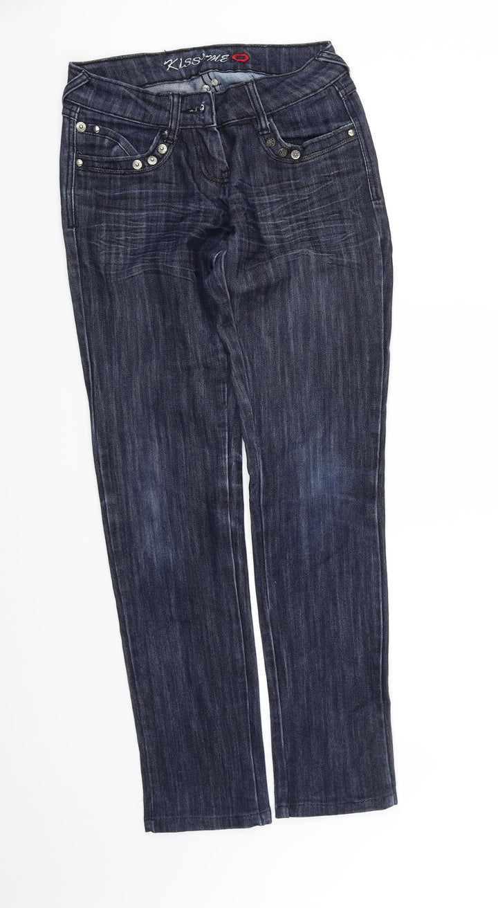 kiss me Womens Blue Straight Jeans Size M L31 in