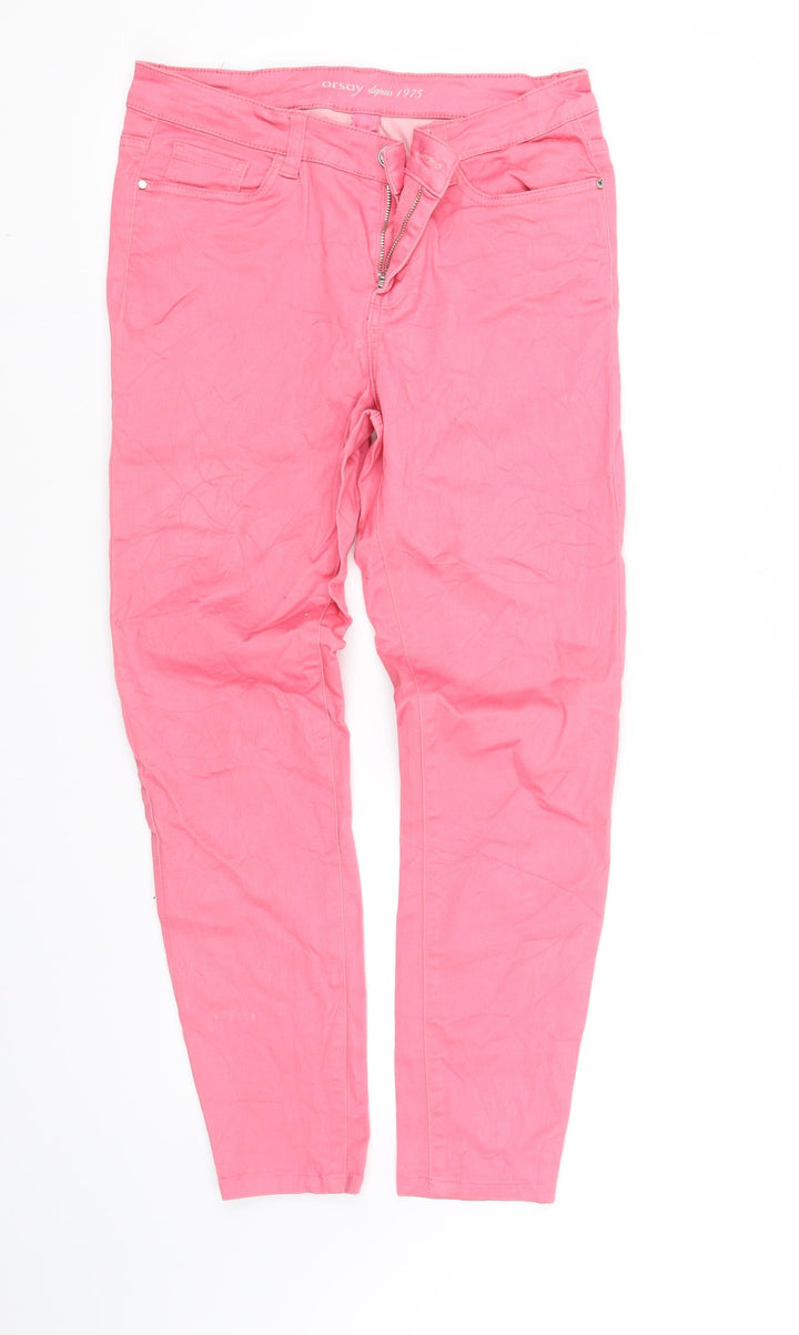 ORSAY Womens Pink Straight Jeans Size 12 L29 in