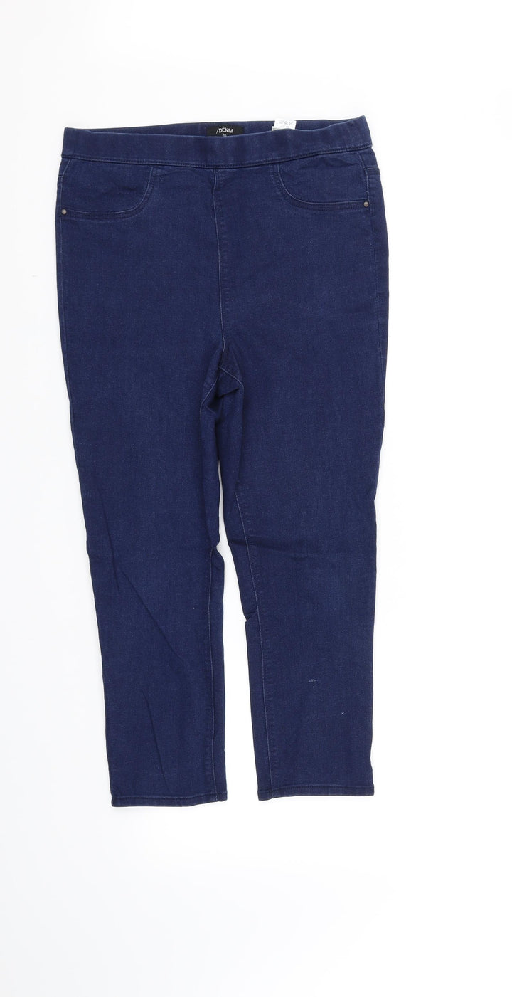 deniem co Womens Blue Straight Jeans Size 10 L25 in