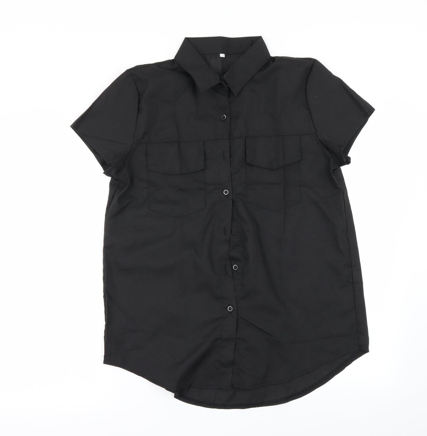 Preworn Womens Black   Basic Button-Up Size M