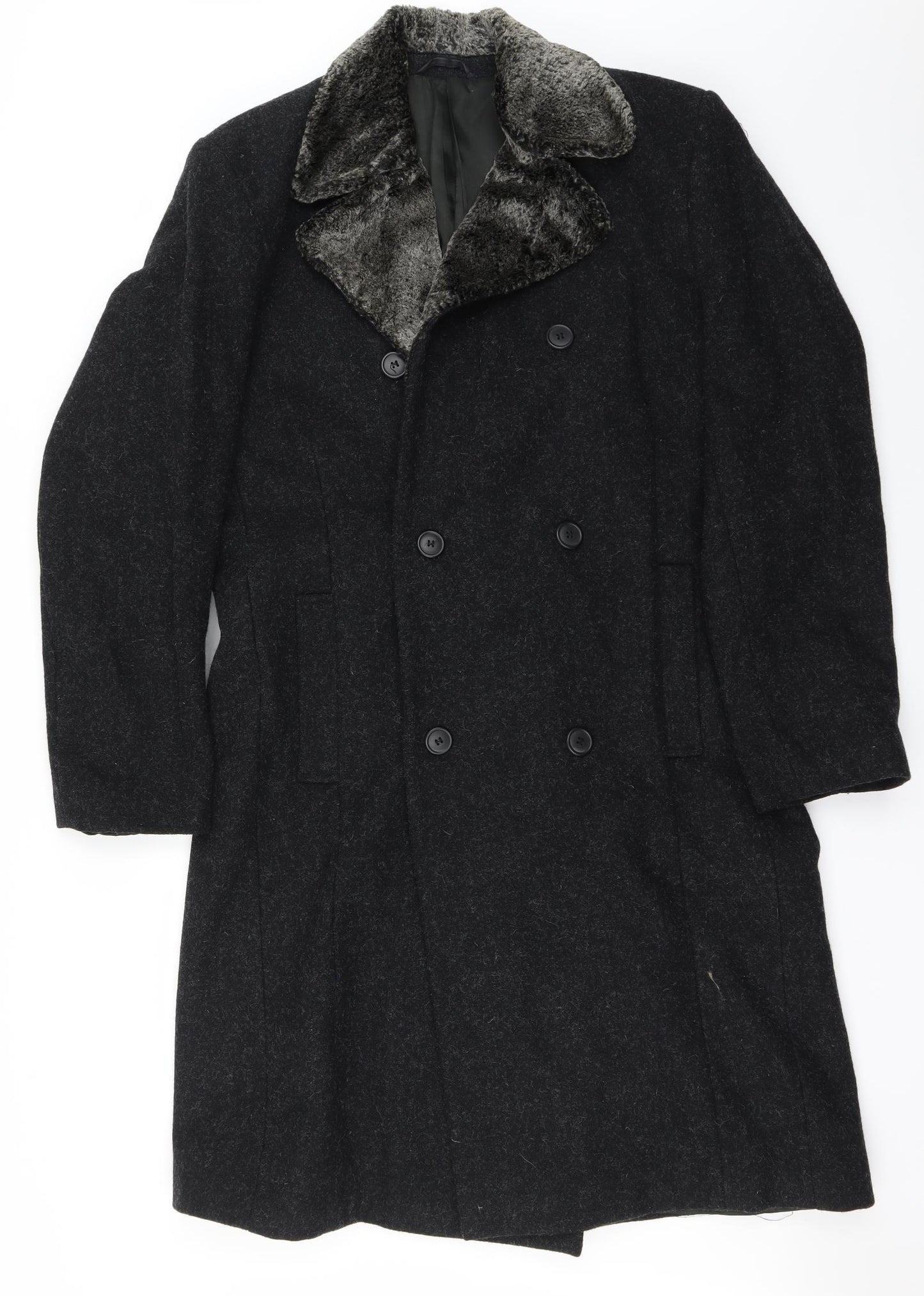 contemporaray Mens Black   Trench Coat Jacket Size M