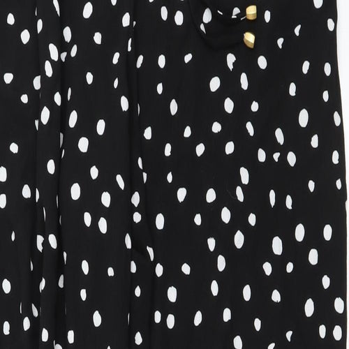 Marks and Spencer Womens Black Polka Dot  Trousers  Size 20 L25 in