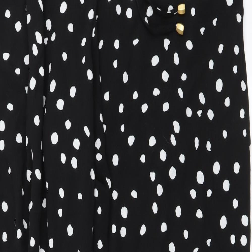 Marks and Spencer Womens Black Polka Dot  Trousers  Size 20 L25 in