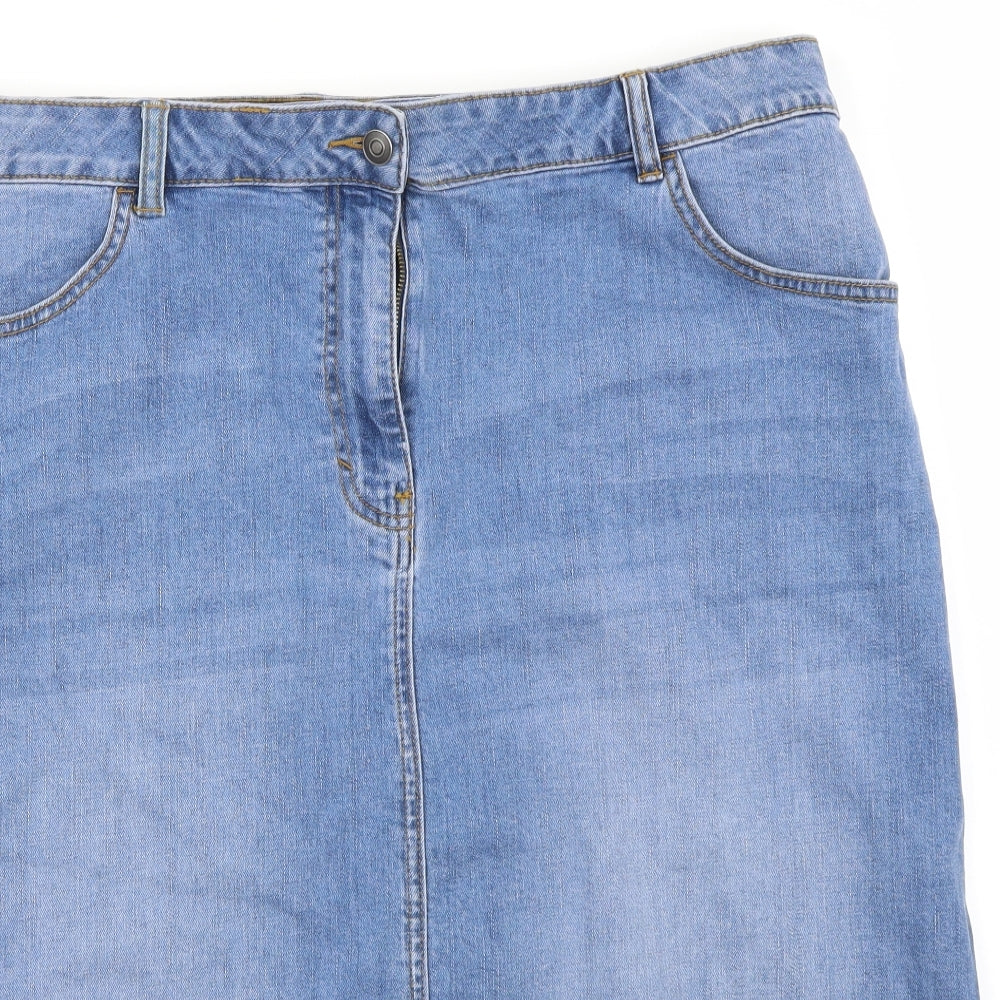 Preworn Womens Blue   A-Line Skirt Size 22