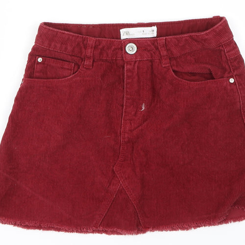 Zara Girls Red   A-Line Skirt Size 8 Years