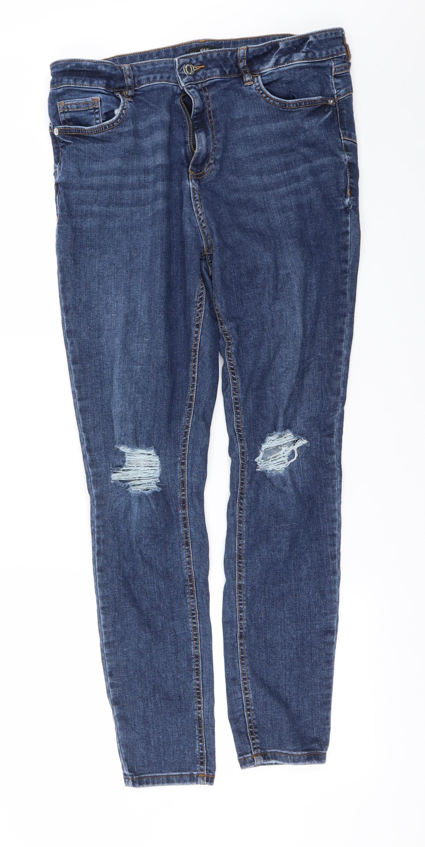 F&F Womens Blue   Skinny Jeans Size 16 L25 in