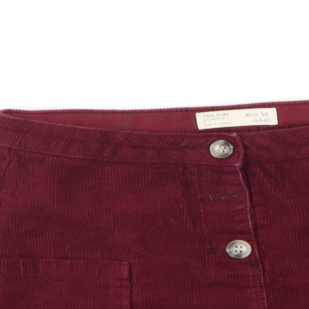 Zara Girls Red   A-Line Skirt Size 10 Years