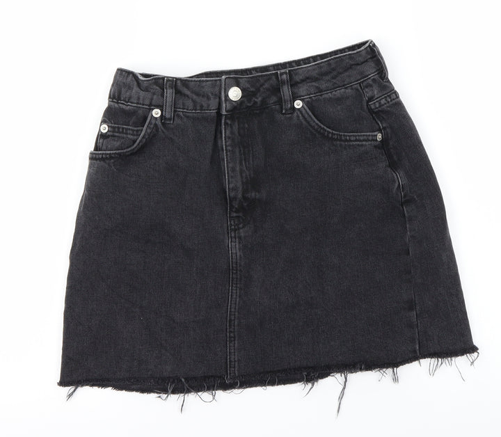 Topshop Womens Black A-Line Skirt Size 8