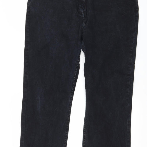 Cotton Traders Womens Black  Denim Straight Jeans Size 18 L29 in