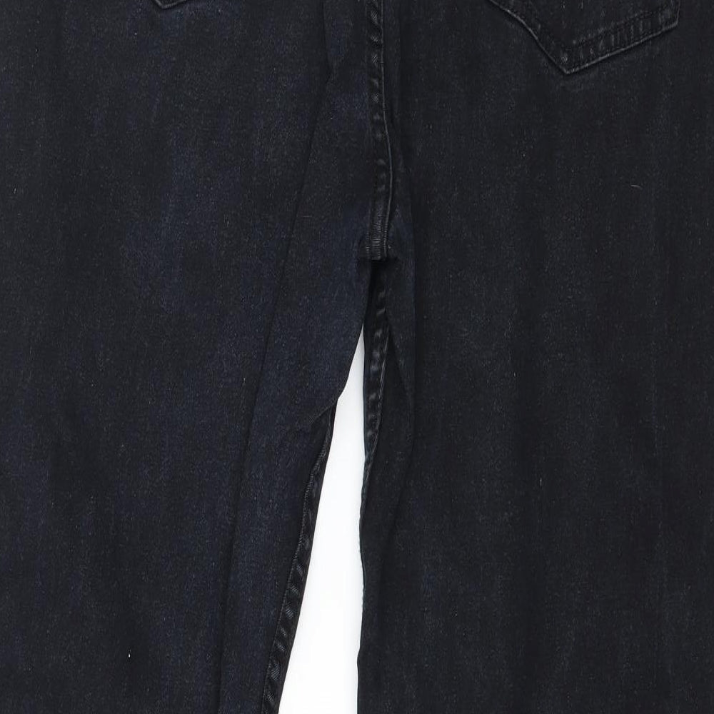 Cotton Traders Womens Black  Denim Straight Jeans Size 18 L29 in