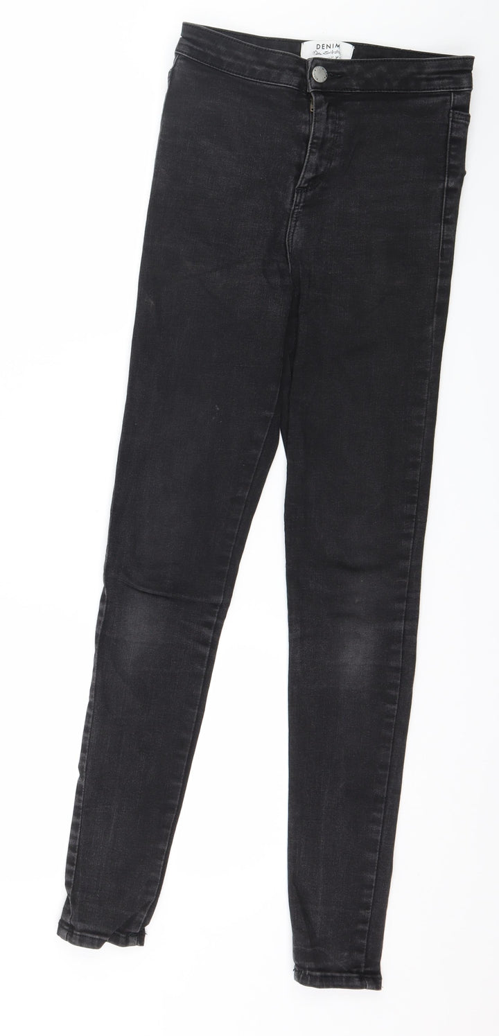 Miss Selfridge Womens Black Denim Skinny Jeans Size 8 L28 in