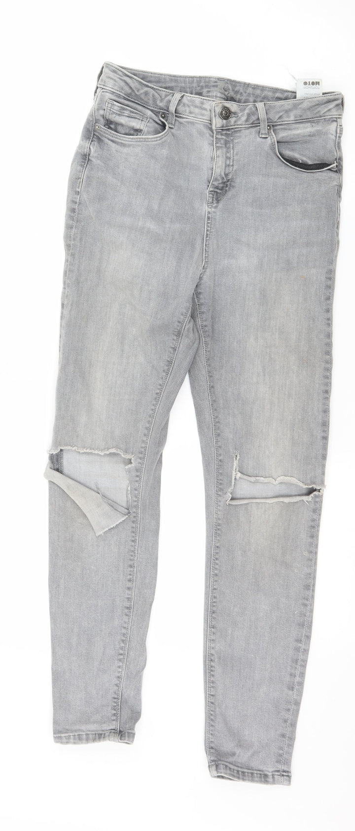 Topshop Womens Grey Denim Skinny Jeans Size 28 in L26 in