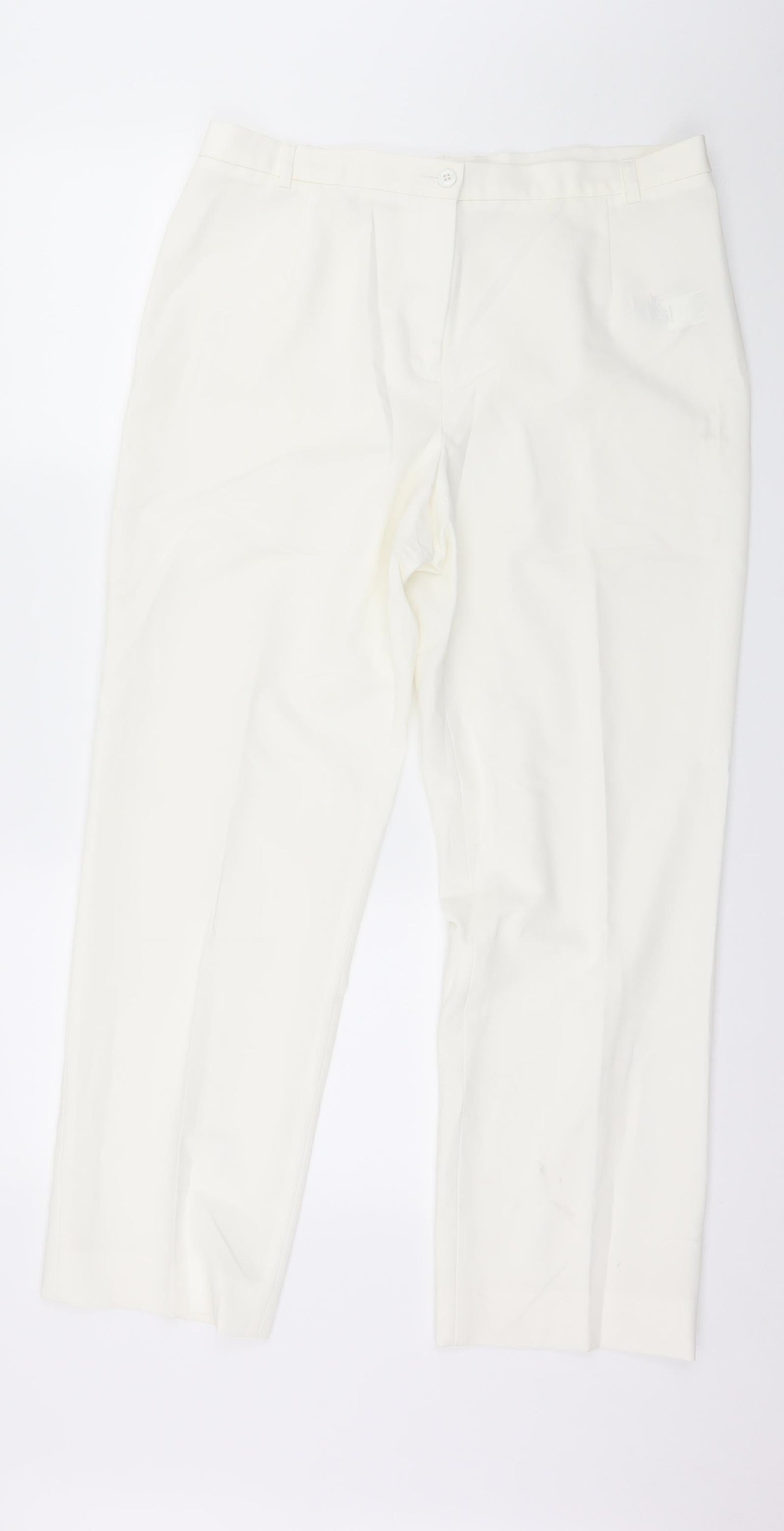 Punt Roma Womens White   Trousers  Size 14 L27 in
