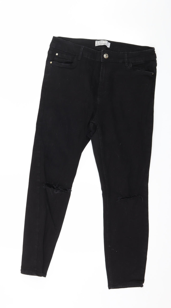 Denim 365 Womens Black Denim Skinny Jeans Size 12 L24 in