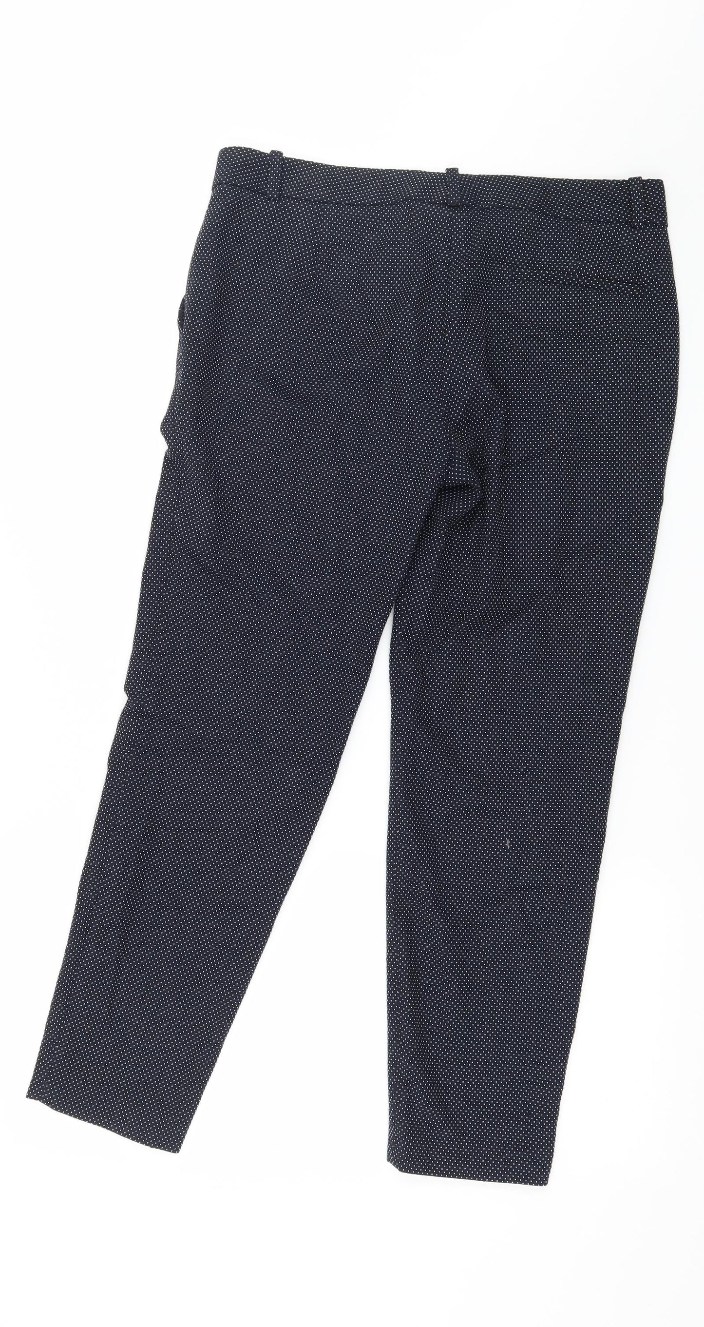 Zara Womens Blue Polka Dot  Trousers  Size 10 L25 in