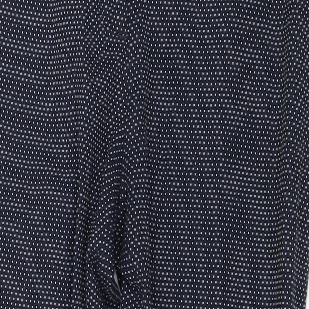 Zara Womens Blue Polka Dot  Trousers  Size 10 L25 in