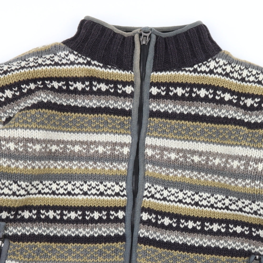 PACHAMAMA Mens Multicoloured Striped Knit Jacket  Size M