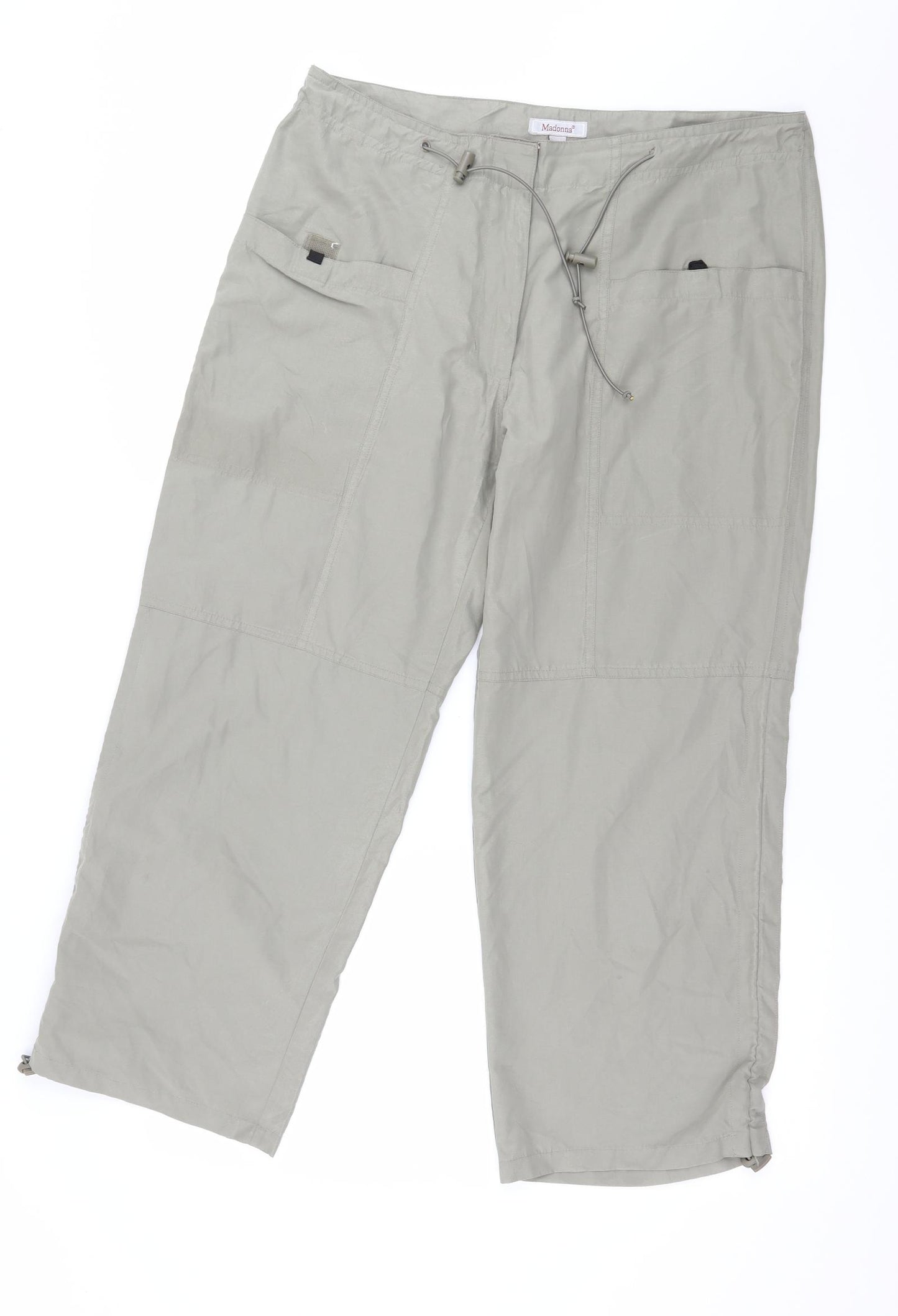 Madonna Womens Green   Cropped Trousers Size XL L25 in