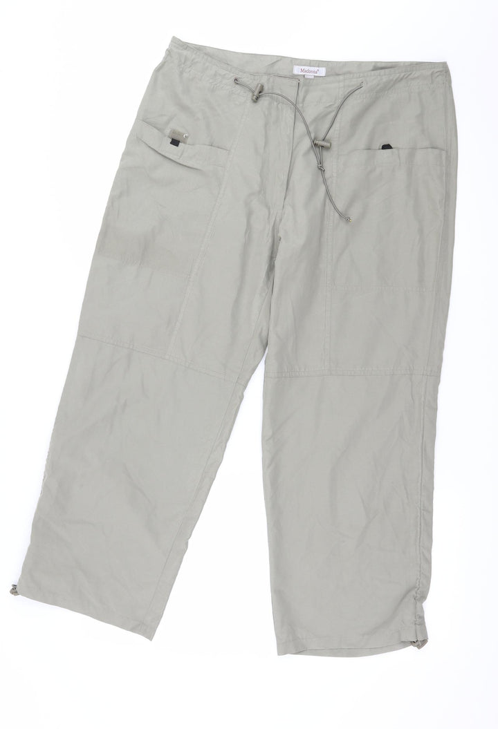 Madonna Womens Green   Cropped Trousers Size XL L25 in