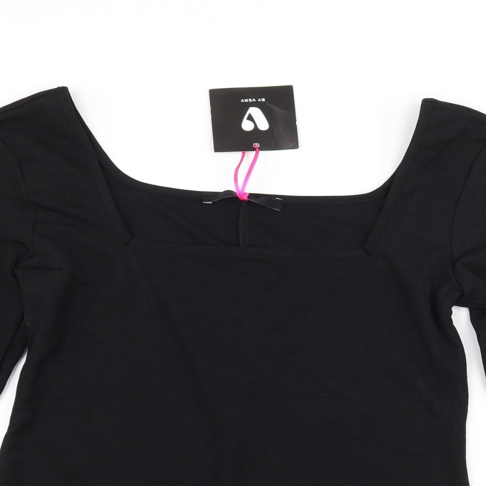 Very Womens Black  Jersey Basic T-Shirt Size 8