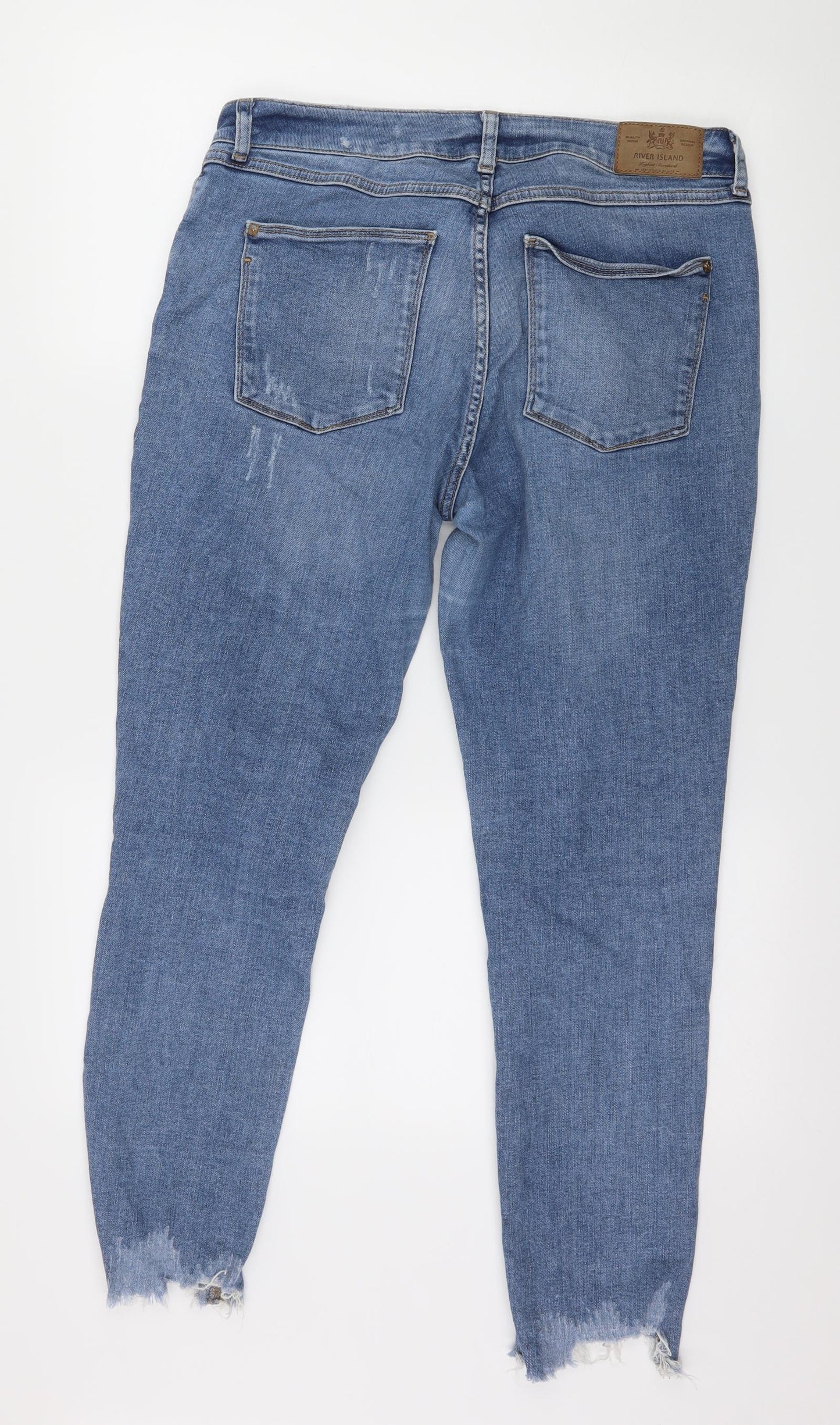 River Island Womens Blue  Denim Skinny Jeans Size 16 L28 in