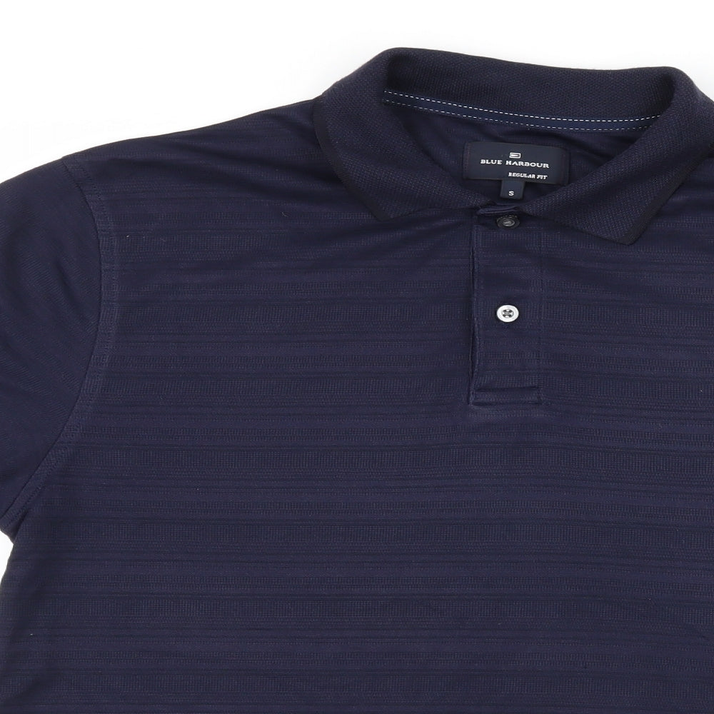 Blue Harbour Mens Blue  Jersey  Polo Size S