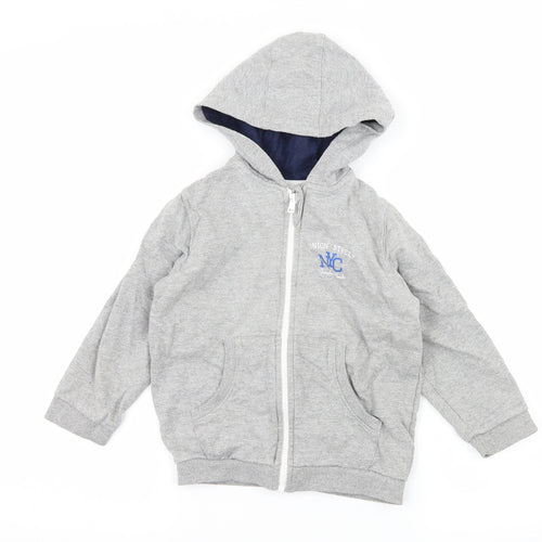 Demo Boys Grey  Jersey Full Zip Hoodie Size 3-4 Years  - Union Street