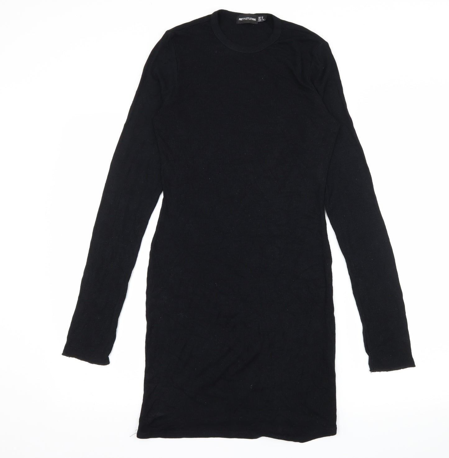 PRETTYLITTLETHING Womens Black  Jersey Bodycon  Size 12