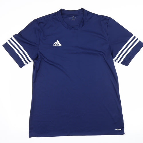 adidas Mens Blue Striped   T-Shirt Size L