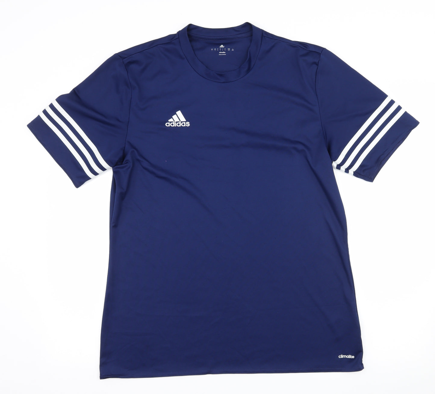 adidas Mens Blue Striped   T-Shirt Size L