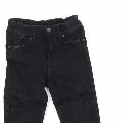 H&M Boys Black  Denim Skinny Jeans Size 4 Years