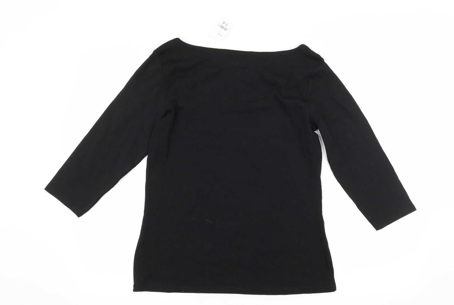 Nutmeg Womens Black  Jersey Basic T-Shirt Size 14