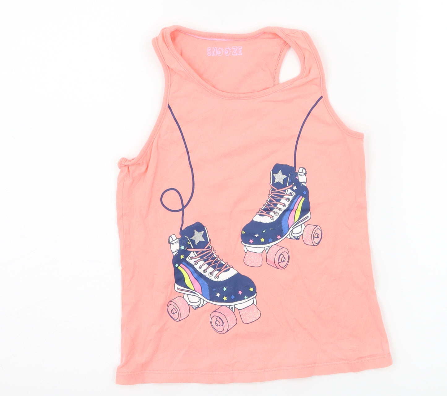 Marks and Spencer Girls Orange  Jersey Basic Tank Size 8-9 Years  - Skates