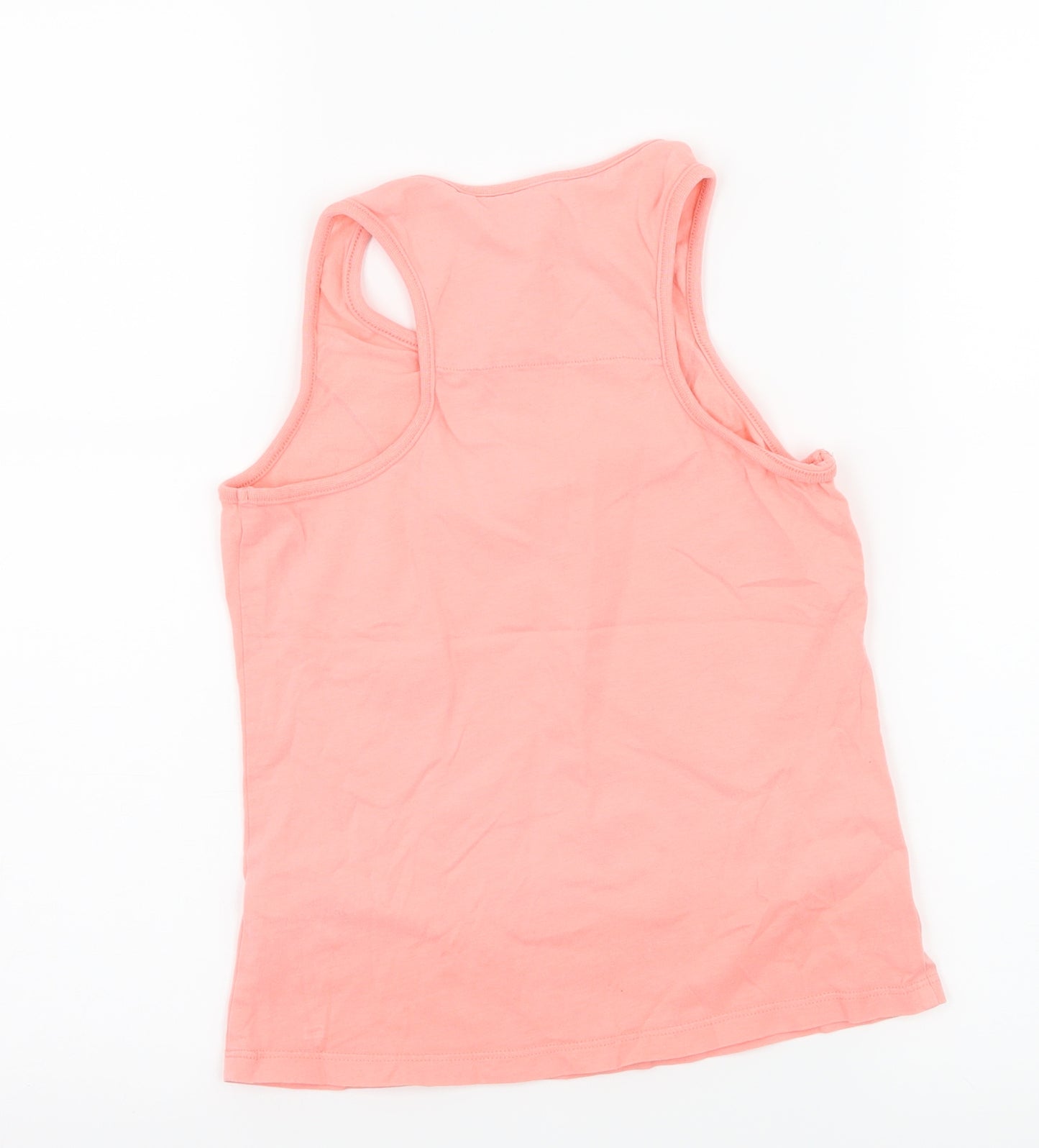 Marks and Spencer Girls Orange  Jersey Basic Tank Size 8-9 Years  - Skates