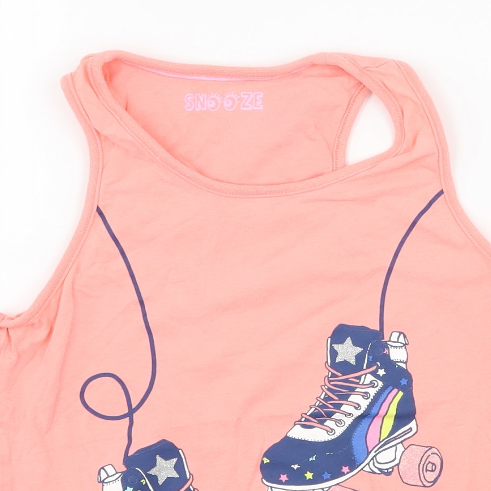 Marks and Spencer Girls Orange  Jersey Basic Tank Size 8-9 Years  - Skates