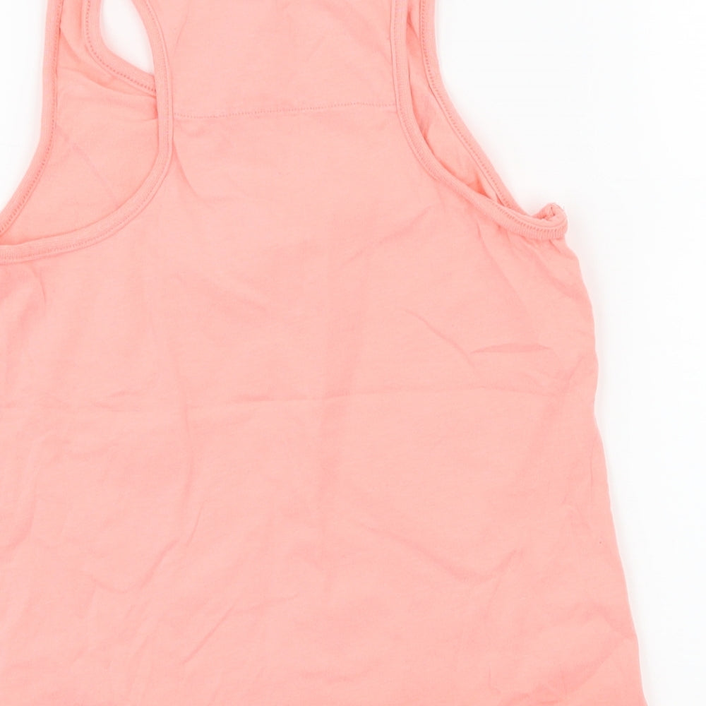 Marks and Spencer Girls Orange  Jersey Basic Tank Size 8-9 Years  - Skates