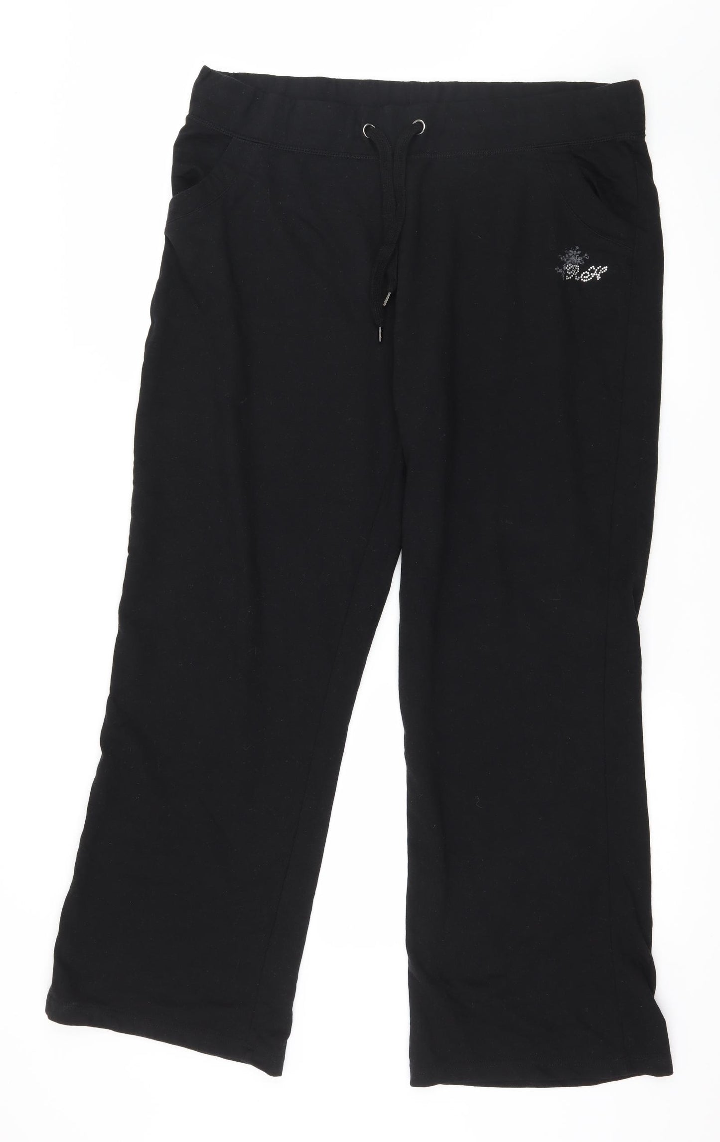 Preworn Womens Black  Jersey Jogger Trousers Size 38 in L31 in