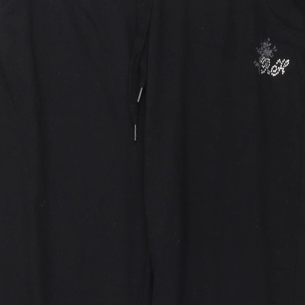 Preworn Womens Black  Jersey Jogger Trousers Size 38 in L31 in