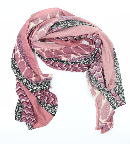 Front view of Preworn women’s pink geometric scarf
