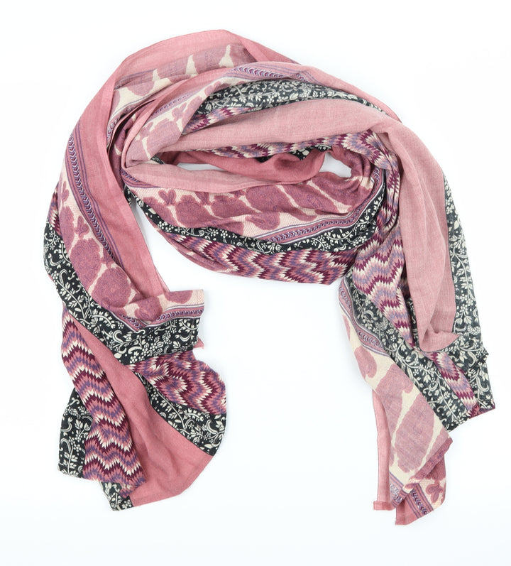 Preworn Womens Pink Geometric   Scarf