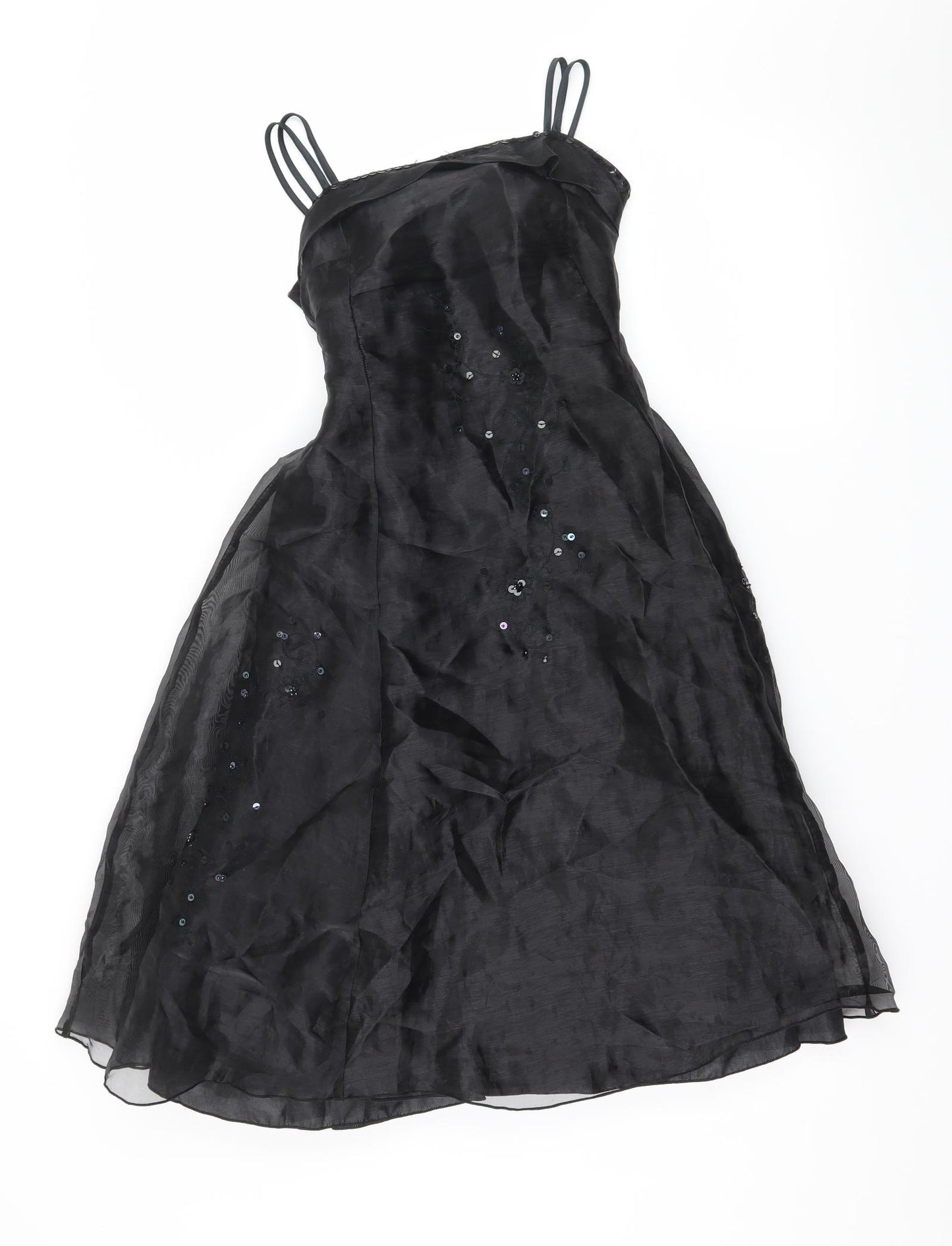 Gloss Girls Black  Taffeta Fit & Flare  Size 9-10 Years