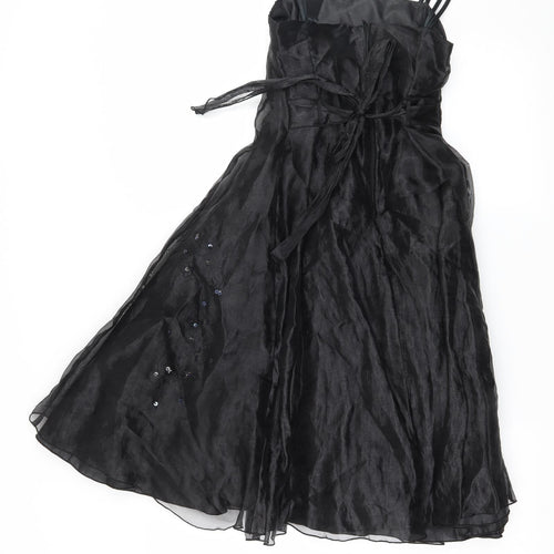 Gloss Girls Black  Taffeta Fit & Flare  Size 9-10 Years