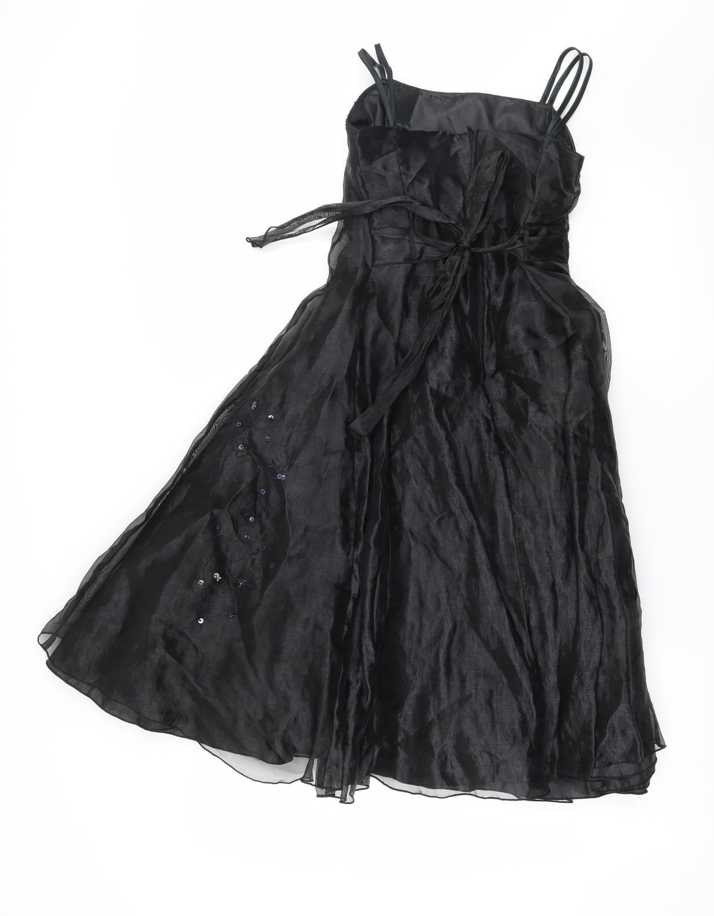 Gloss Girls Black  Taffeta Fit & Flare  Size 9-10 Years