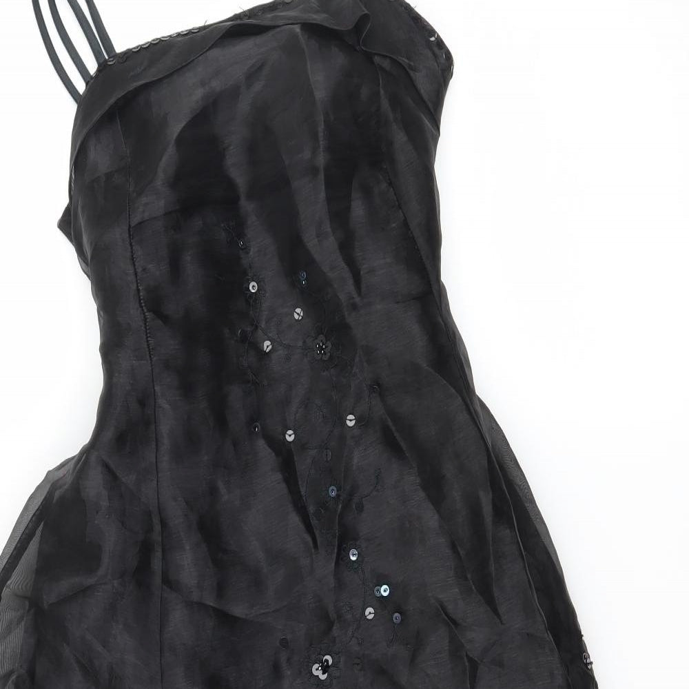 Gloss Girls Black  Taffeta Fit & Flare  Size 9-10 Years