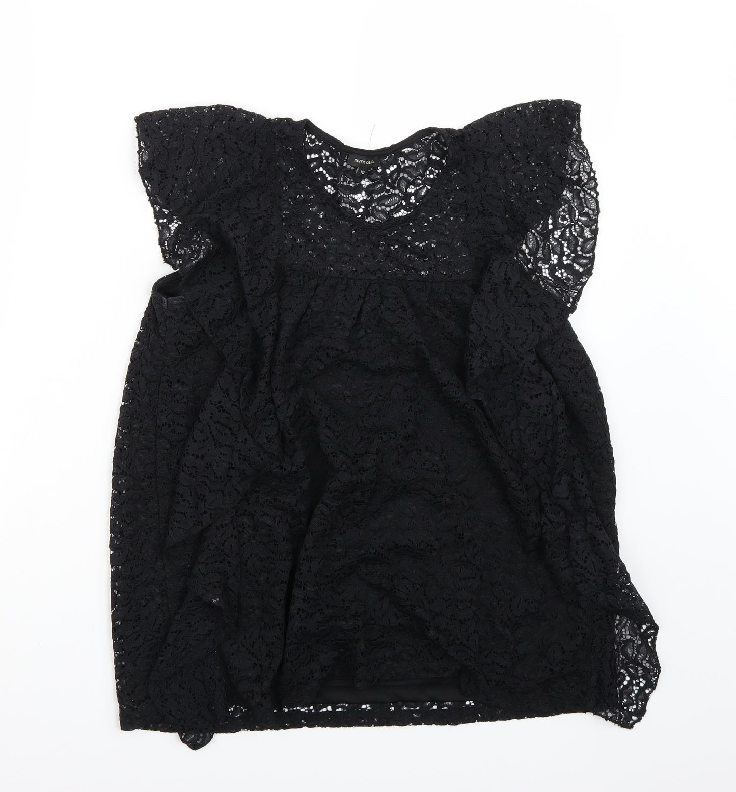 Riverisland Womens Black   Basic T-Shirt Size 10