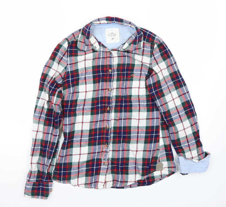 H&M Womens Red Check  Basic Button-Up Size 4