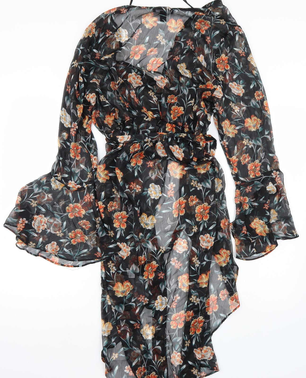 Newlook Womens Black Floral  A-Line  Size 16